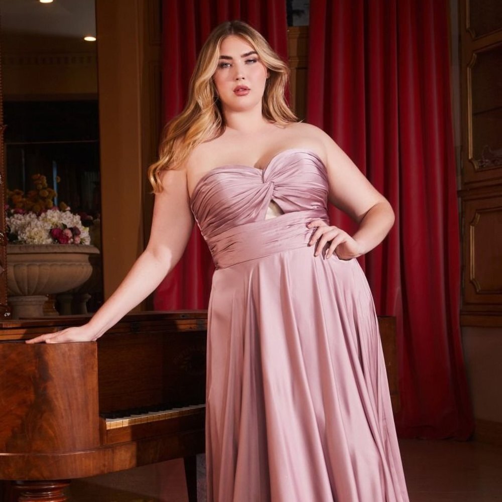NEW LONG OFF THE SHOULDER SLEEVELESS A-LINE SATIN GOWN WITH ZIPPER BACK CD 7496C